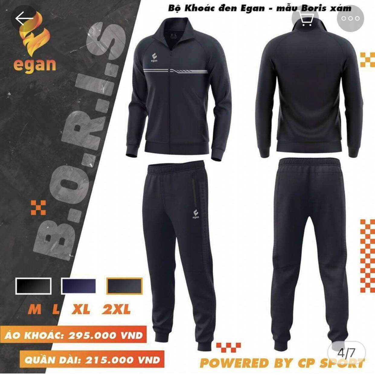 Bộ quần áo khoác nam thun nỉ cao cấp EGAN  màu xám ghi