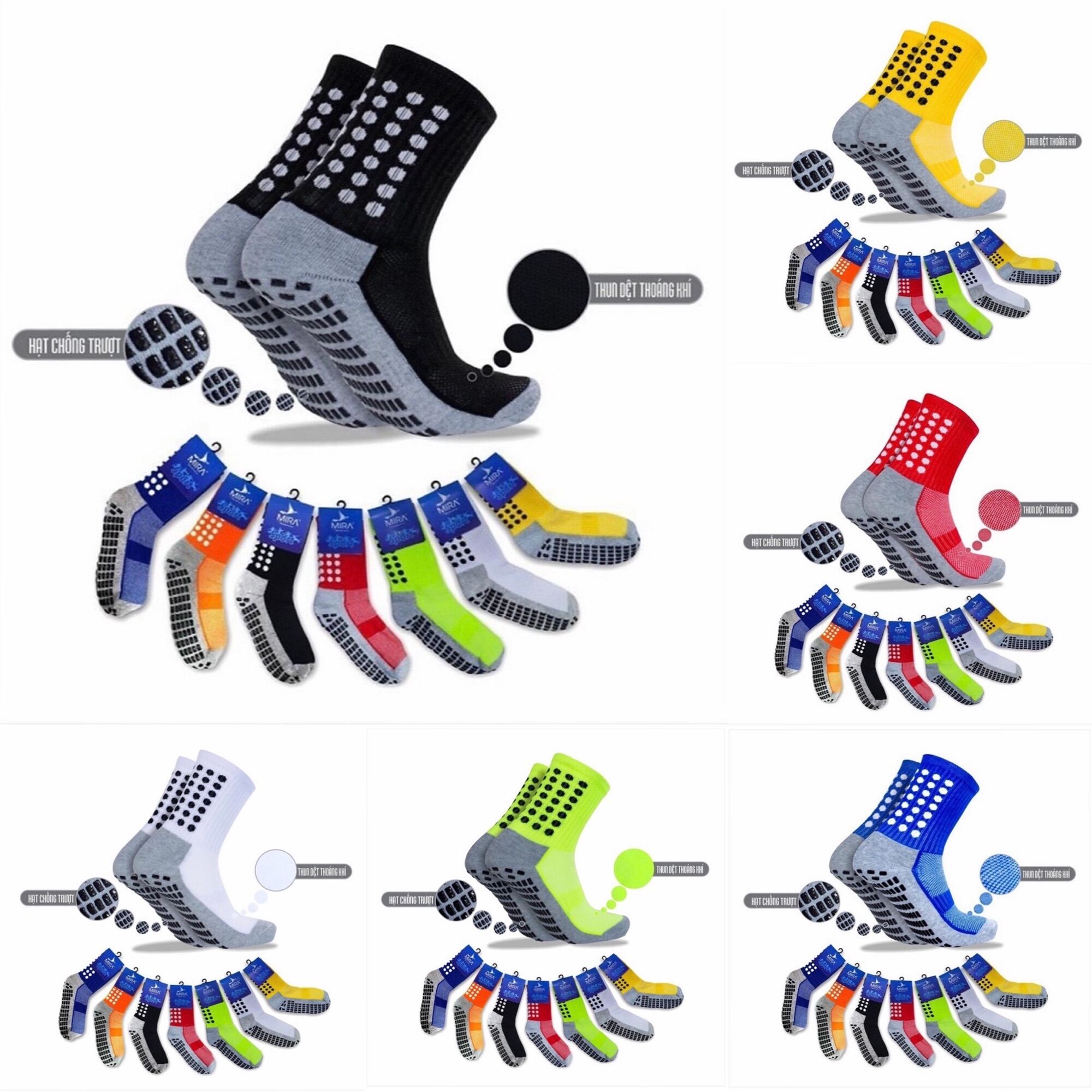 Vớ Chống Trượt Loại Ngắn Tất chống trơn đá banh Vớ CT ngắn