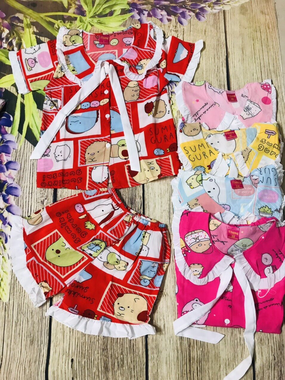 Bộ pijama tiểu thư cộc tay bé gái 10-20kg