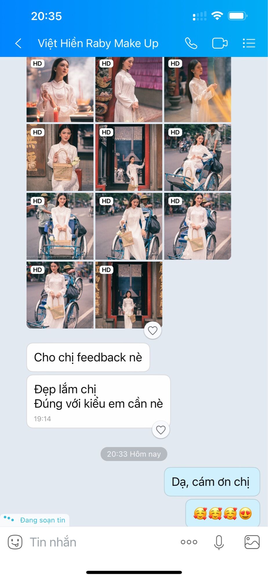 Bộ áo dài gấm lụa trắng dáng suông kèm quần phi lụa