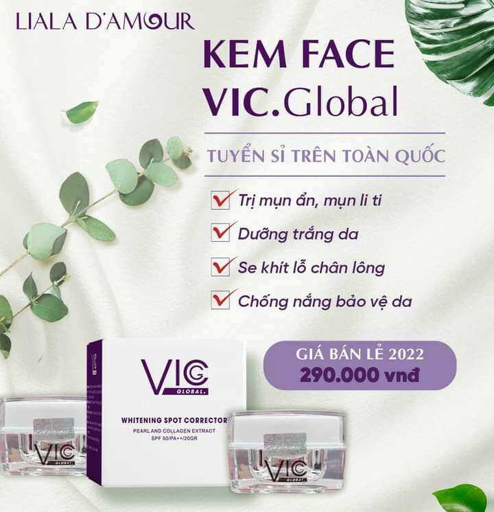 Kem face Vic dưỡng trắng da mờ thâm
