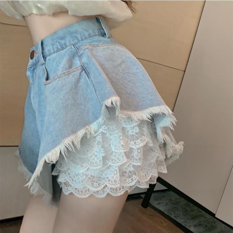 [HCM][2 món] Set Quần Short Jeans phối ren
