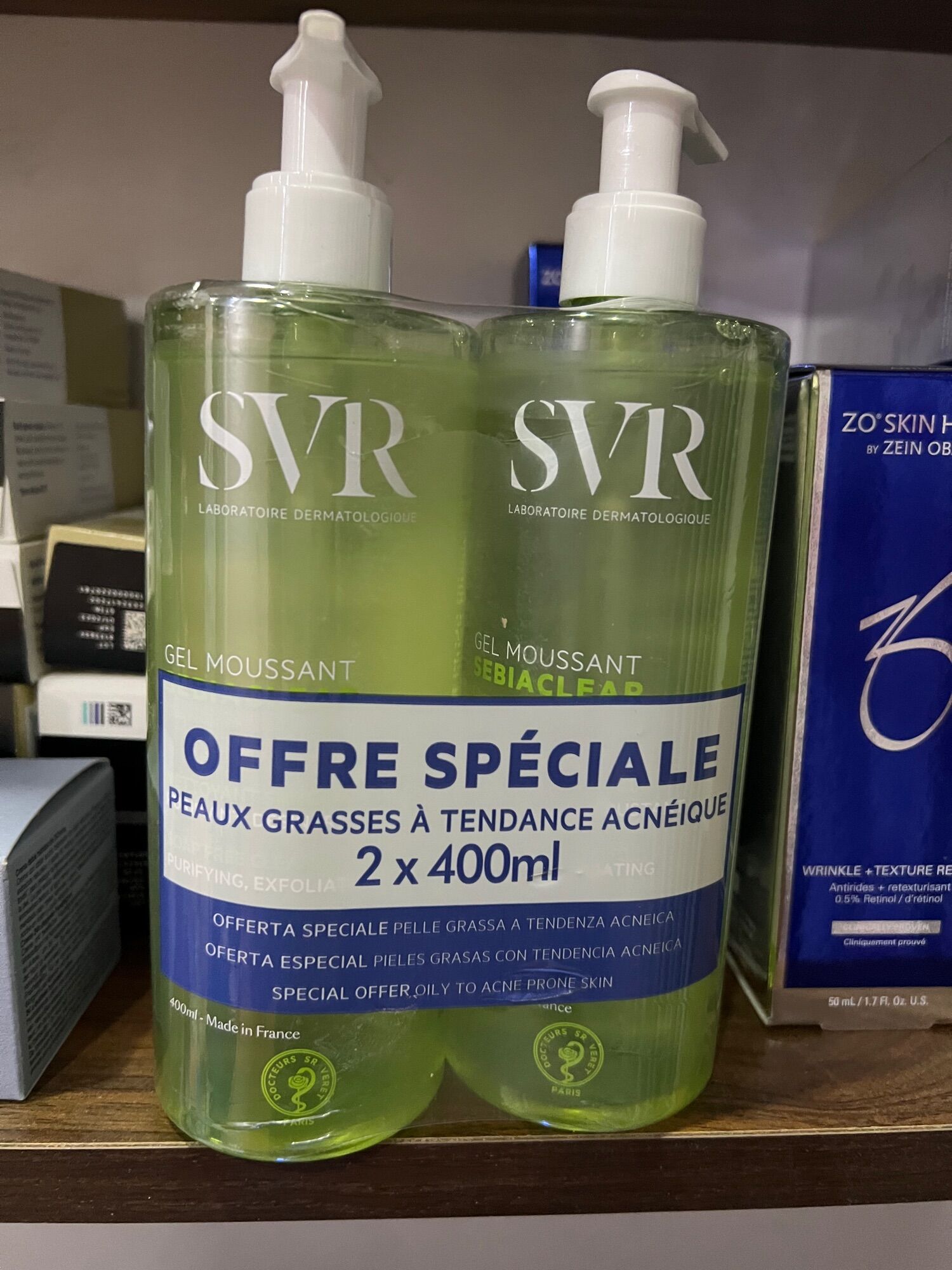 Sữa rửa mặt SVR sebiaclear gel moussant cho da nhạy cảm dầu mụn 400ml