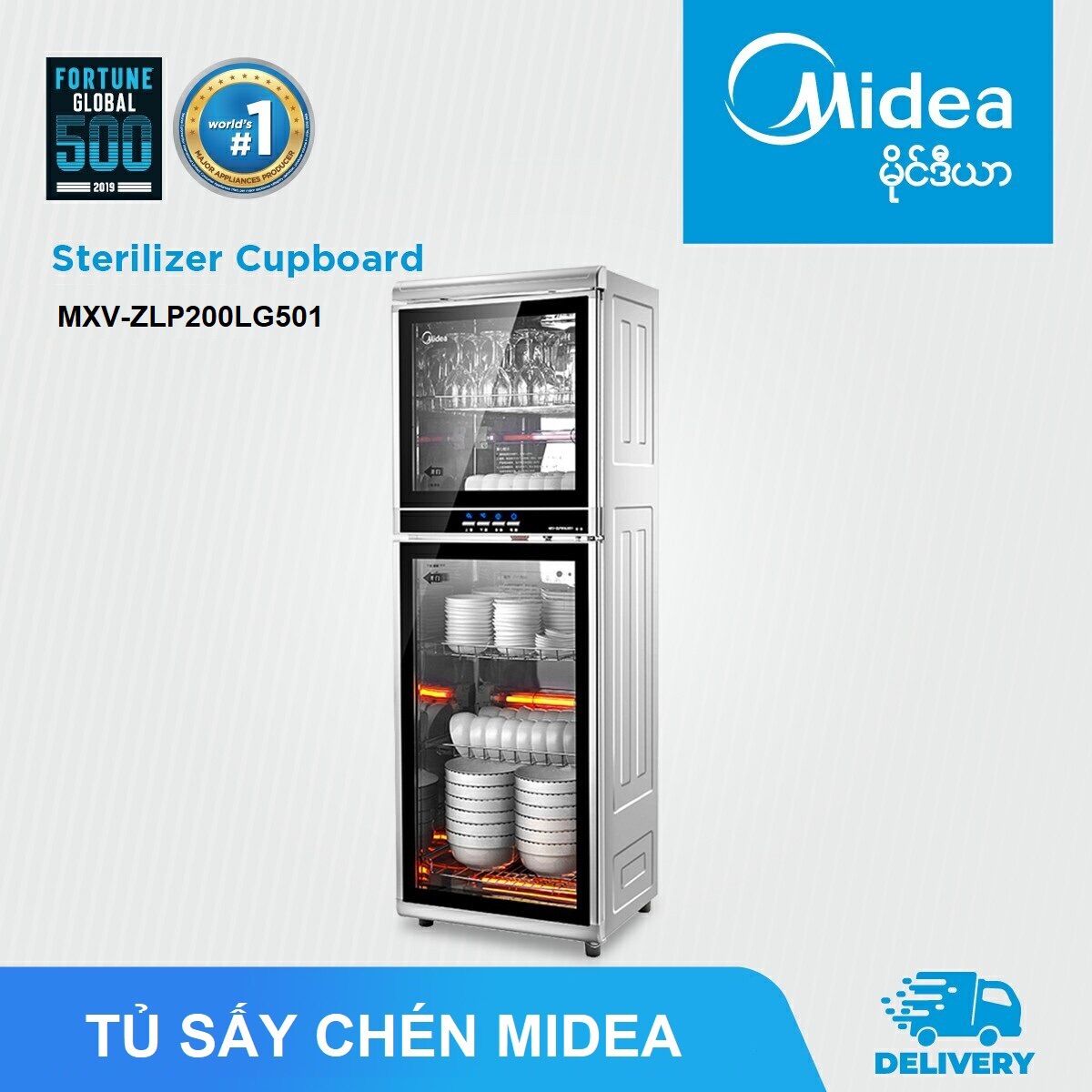 Máy tiệt trùng máy sấy chén midea mxv-zlp200lg501