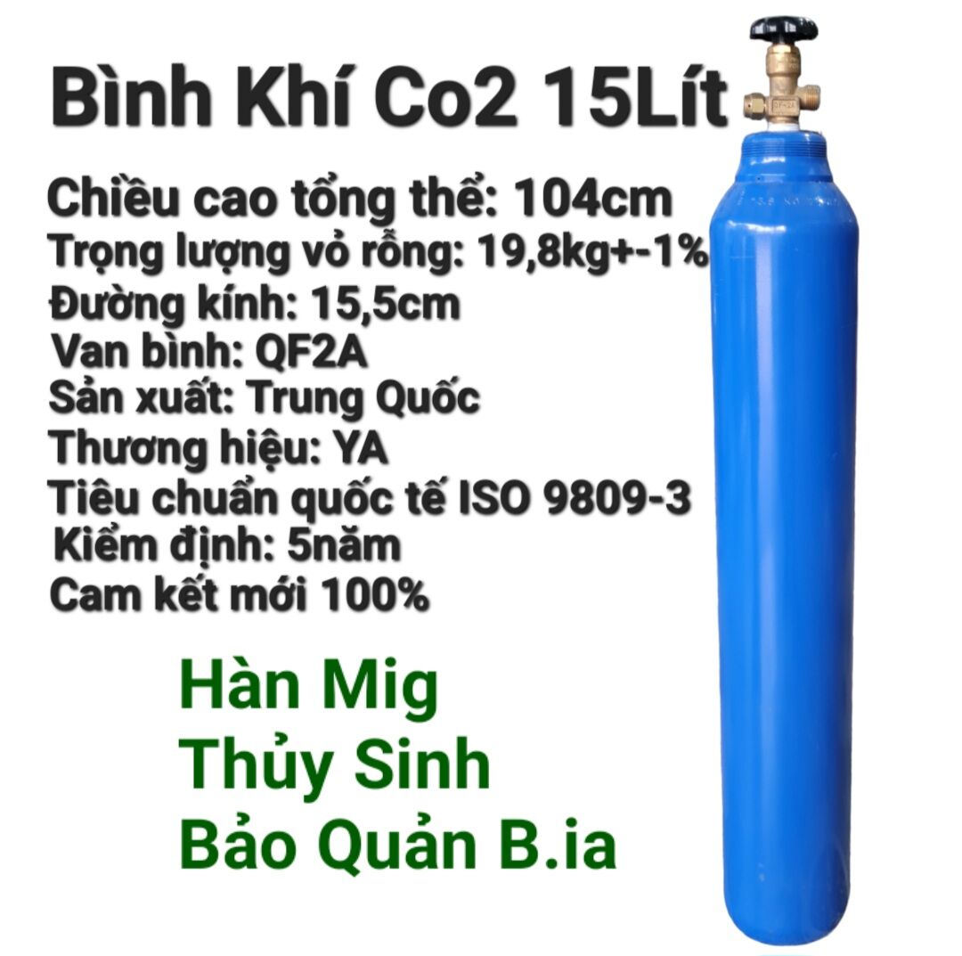 Bình khí co2 hàn mig 15lít