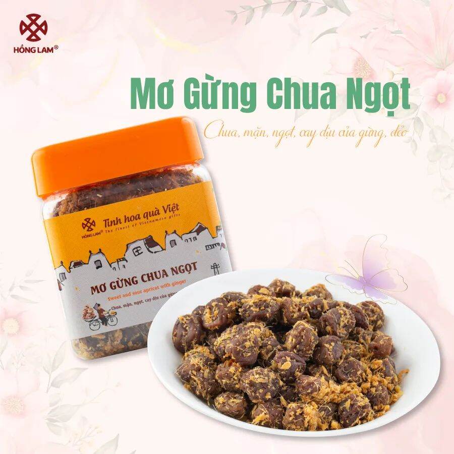 Ô mai mơ gừng chua ngọt Hồng Lam