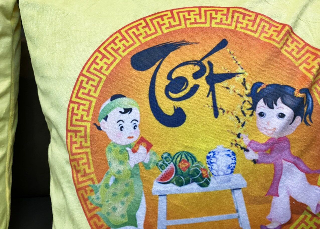 Set 2 vỏ gối Tết vàng 45-45cm