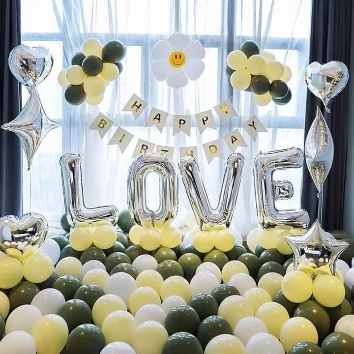 Combo trang trí sinh nhật Happy birthday đủ mẫu, Set bóng trang trí sinh nhật nhiều chủ đề
