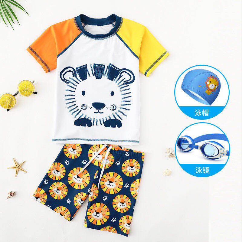 Đồ bơi trẻ em quần bơi dài tay rời bé trai bộ đồ bơi hoạt hình đáng yêu em bé trẻ em lớn nhỡ