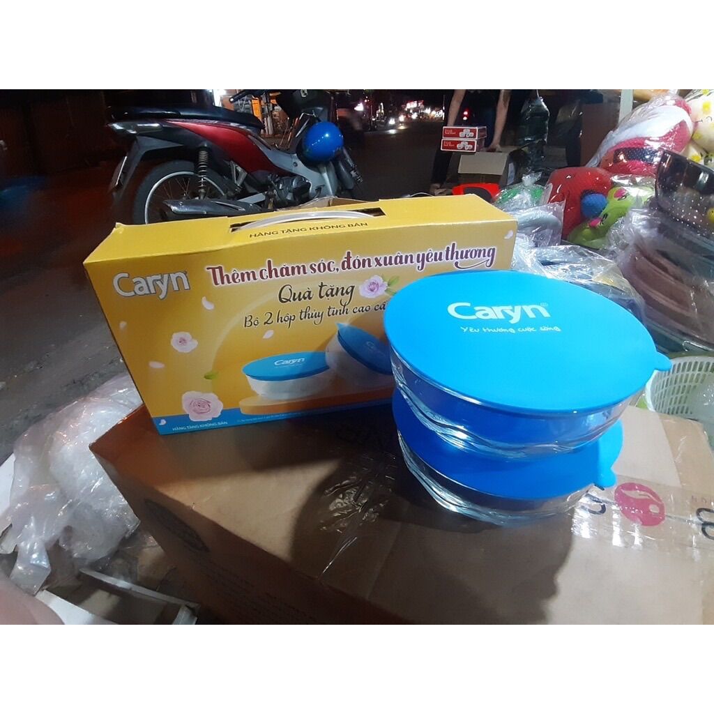 Bộ 2 Thố thủy tinh có nắp cao cấp( quà tặng caryn)