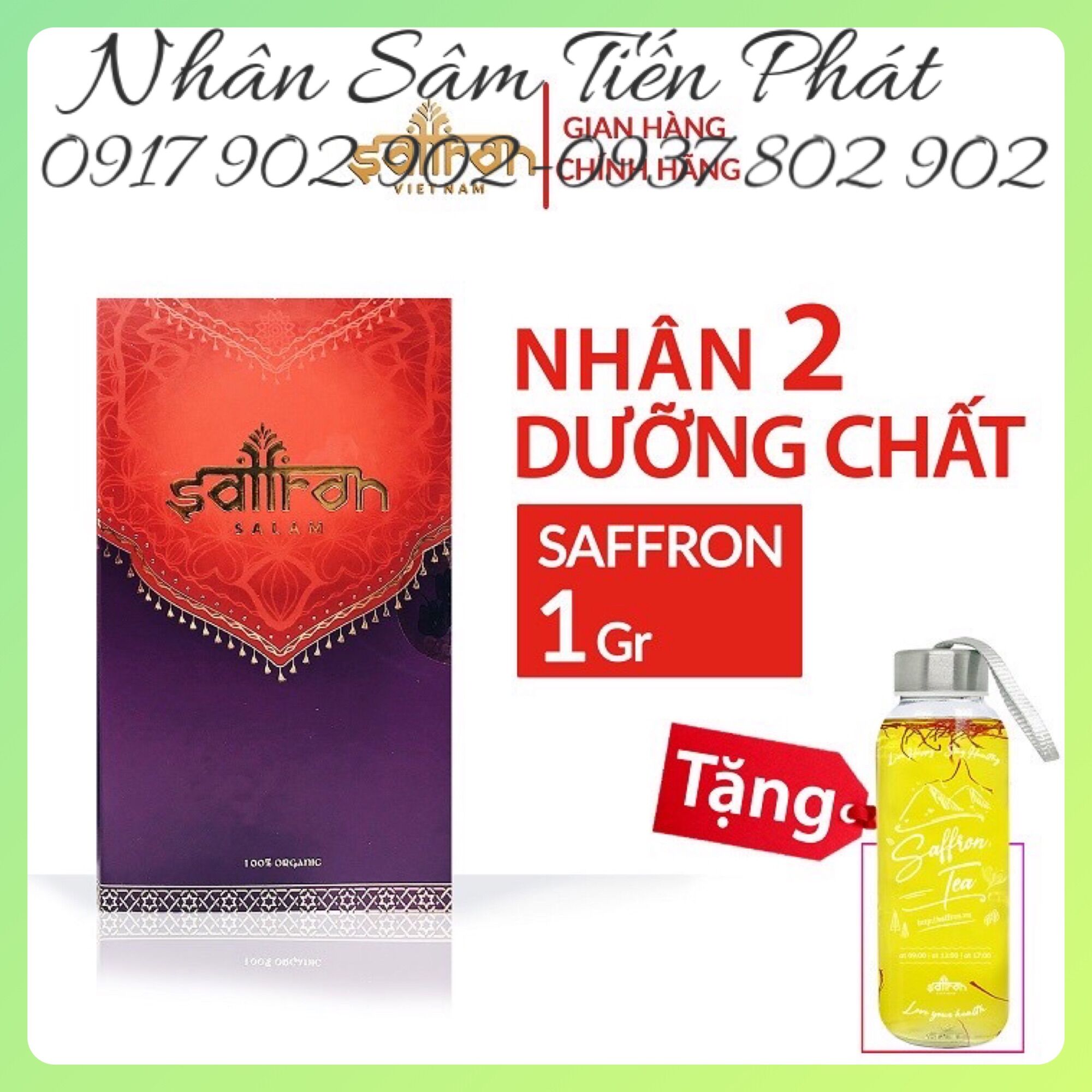 Nhụy hoa nghệ tây saffron salam 1gram cao cấp - date t1/2024