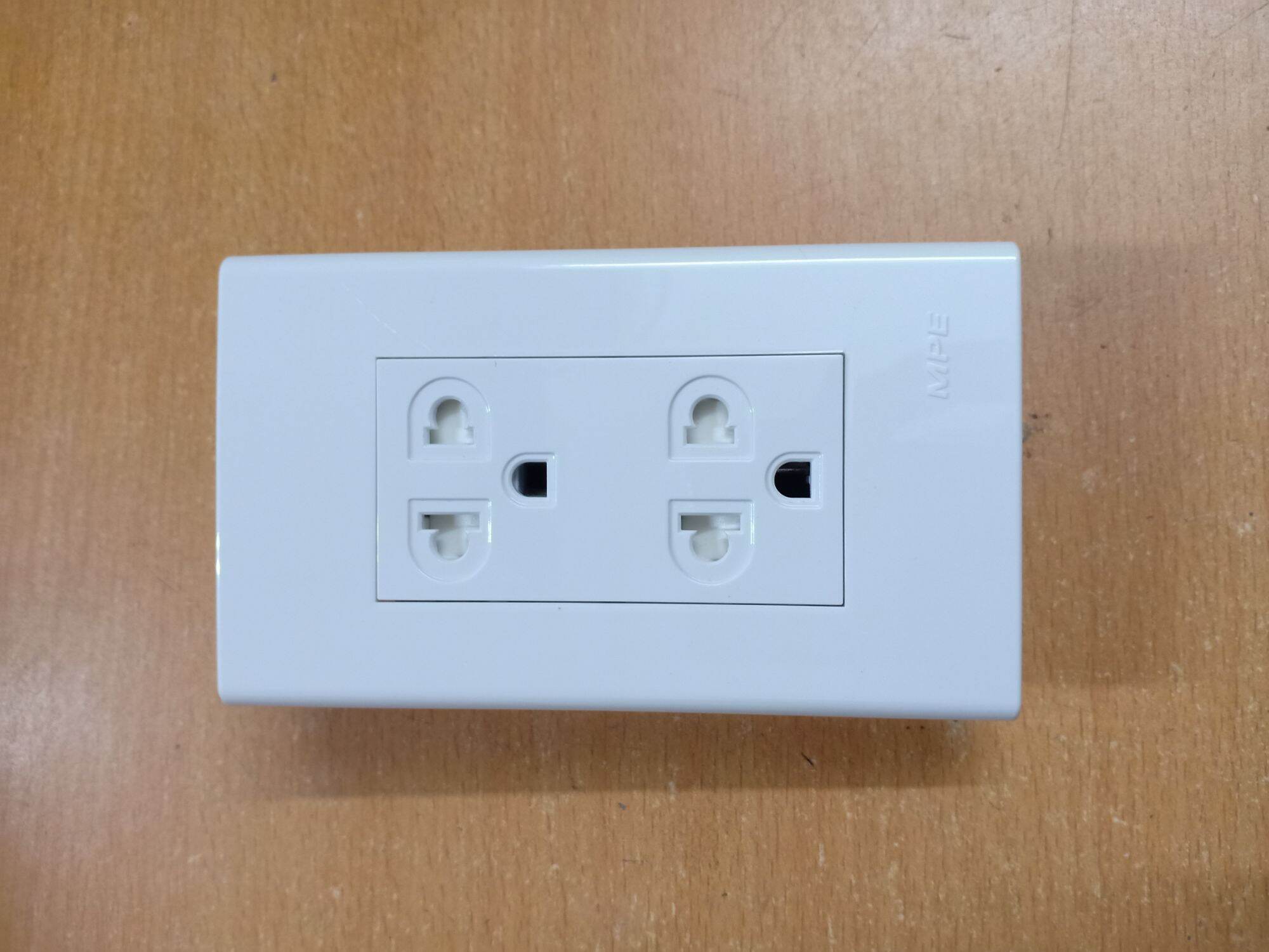 [Compo bộ ổ cắm đôi 3 chấu MPE]