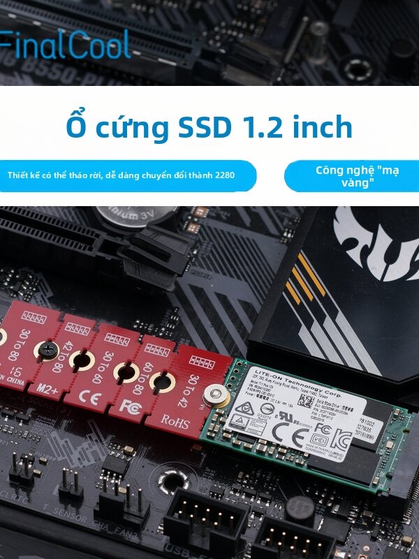 FinalCool | M.2 SSD Extension Bracket Suitable for 2230 to 2280 Conversion Giá 61,000 Đồng*Miễn phí vận chuyển
