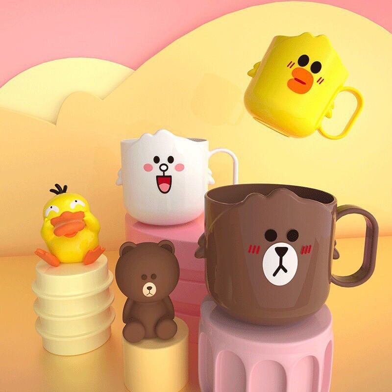 Cốc Gấu Brown, Vịt Sally và Thỏ Cony Dễ Thương Nhà Line Friends