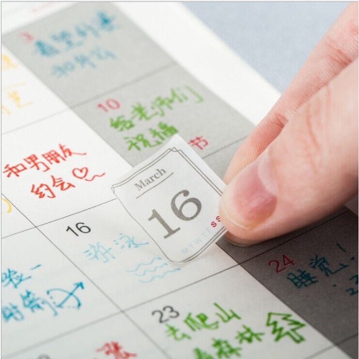 Sticker ngày tháng bộ 12 tờ 12 tháng