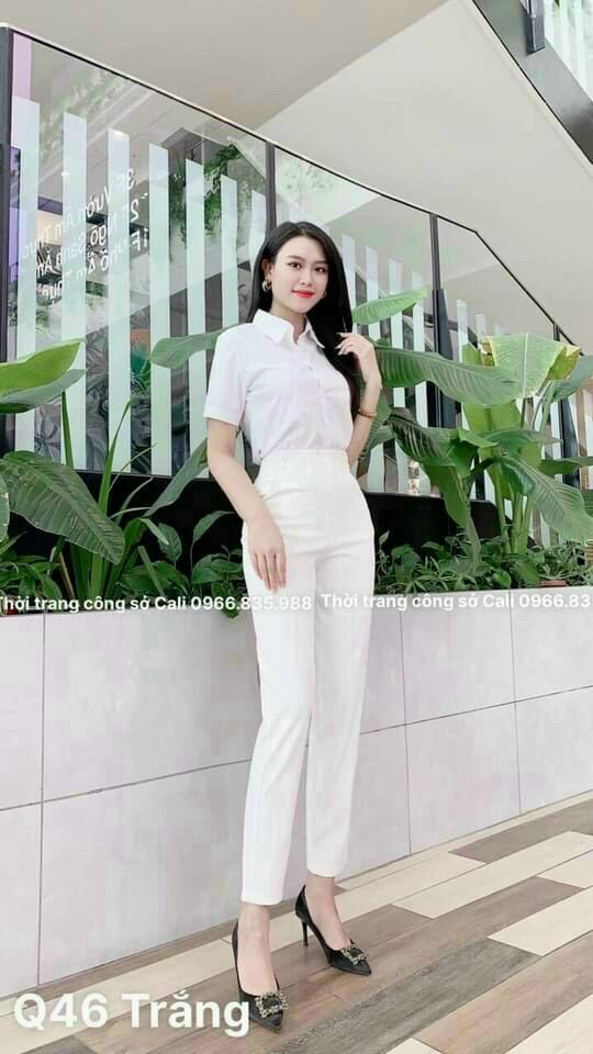 Quần tây nữ lưng cao cạp liền khóa sườn bên hông