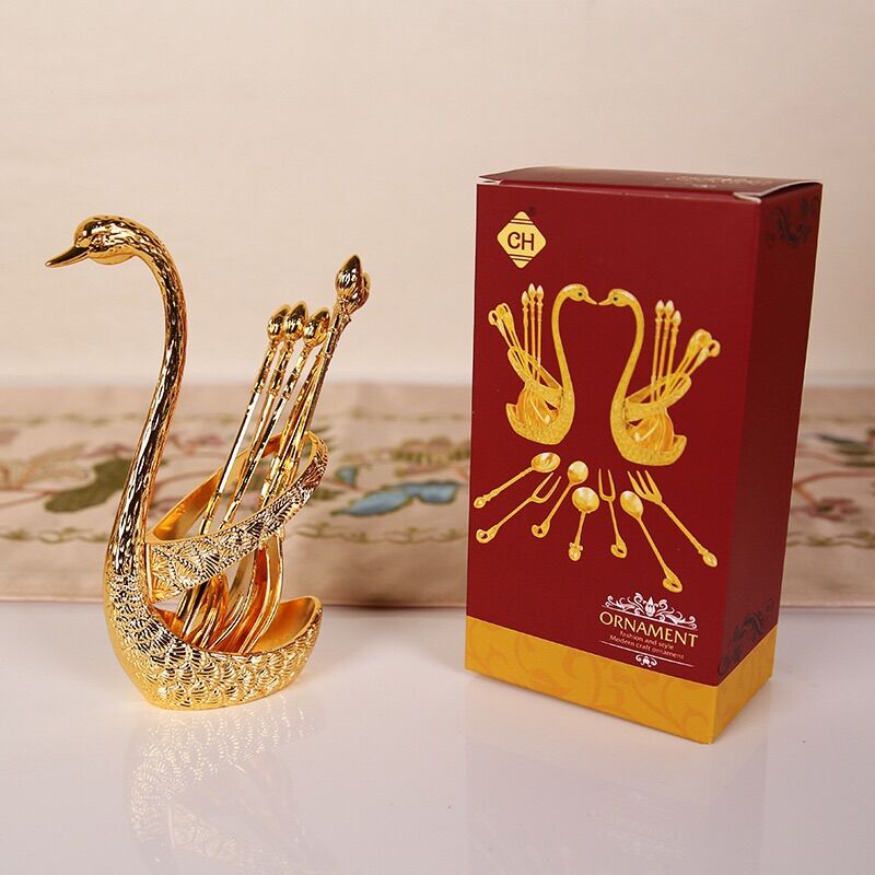 Giỏ đựng thìa dĩa hình thiên nga Huydecor