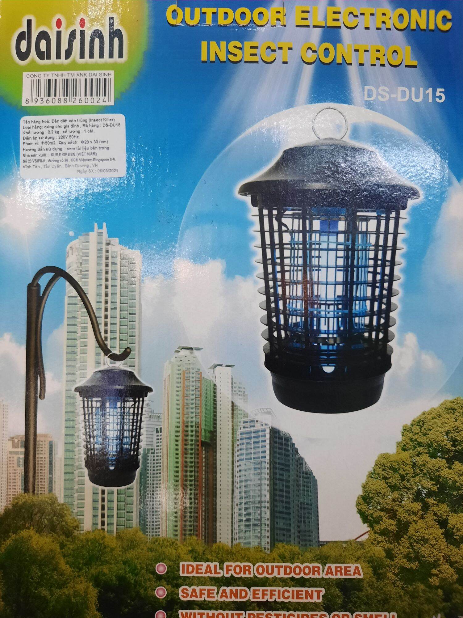 Đèn diệt côn trùng Đại Sinh DS - DU15 (ngoài trời)