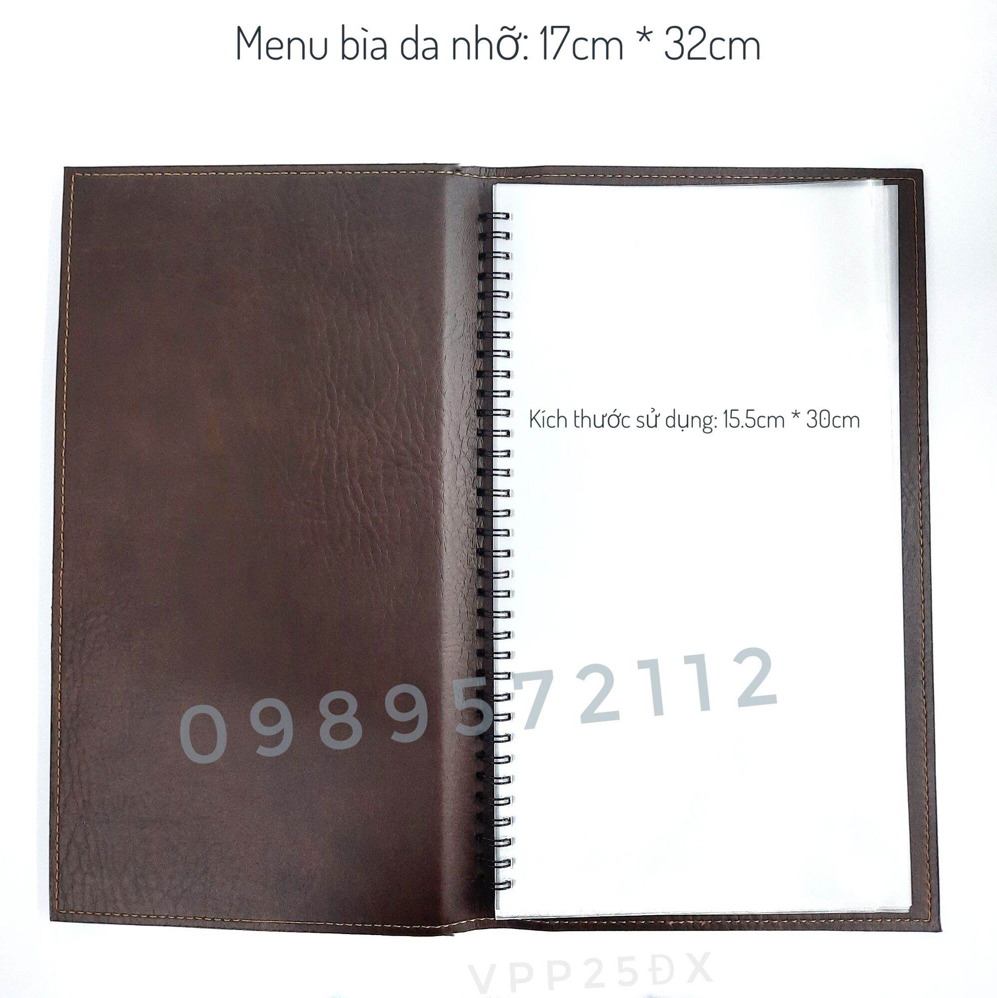 menu bìa da kích thước 17-32cm