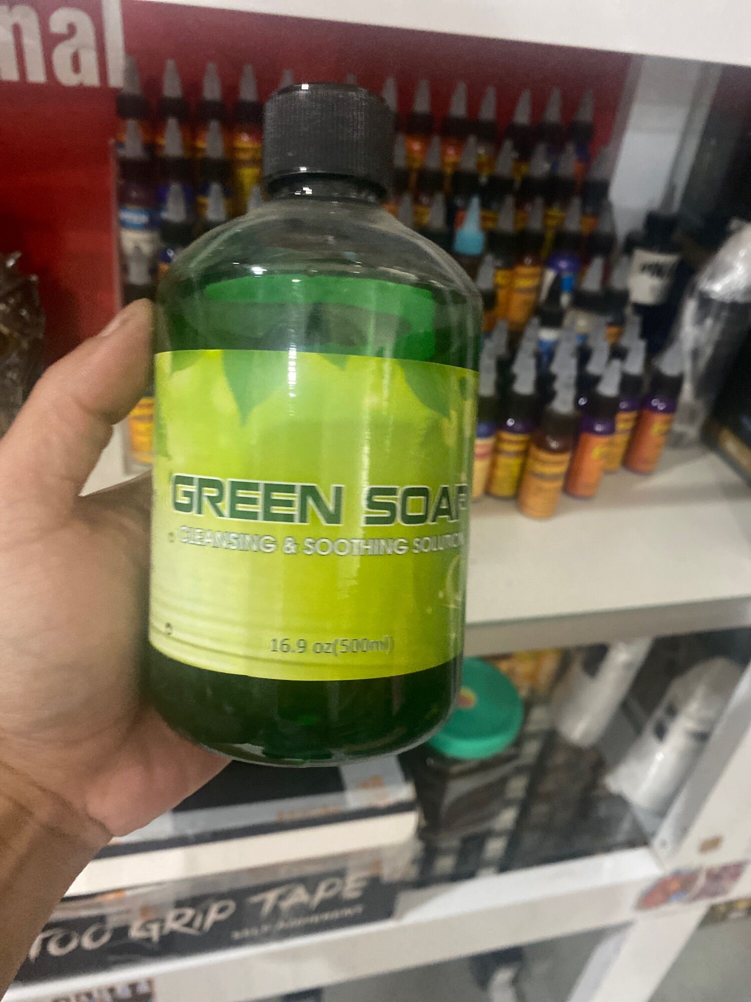 Nước tạo bọt vệ sinh hình xăm Green Soap 500ml