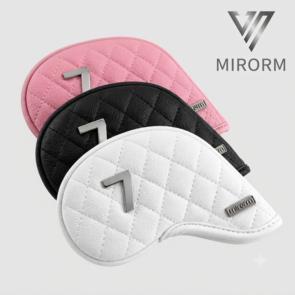 Cover Bọc Đầu Gậy Golf Sắt Mirorm Da PU Chần Trám Sang Trọng - Bộ Bọc Bảo Vệ Gậy Sắt Golf Iron Màu Đen/Trắng/Hồng