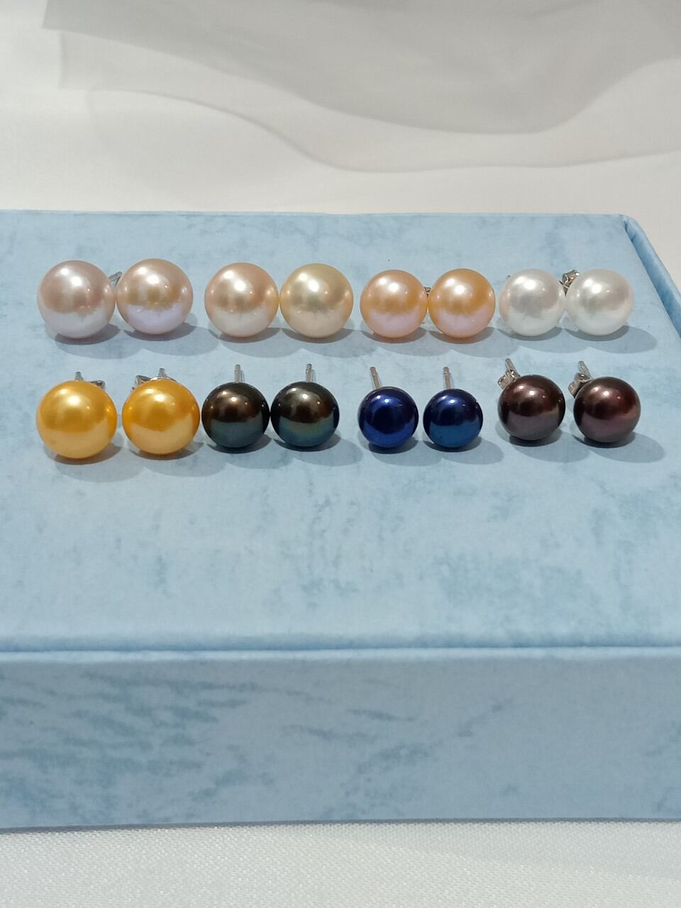Bông tai ngọc trai nụ sát tai 8mm