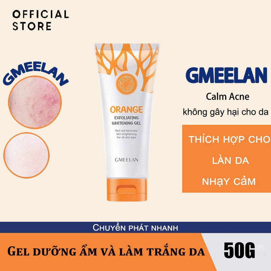 Gmeelan exfoliate gel 50g tẩy tế bào chết da mặt dịu nhẹ làm trắng da sạch sâu lỗ
