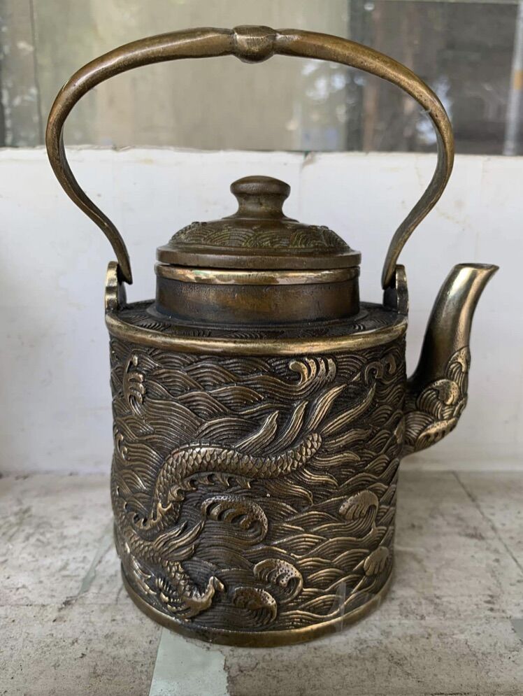 [HCM]Ấm trà đồng rồng cuộn