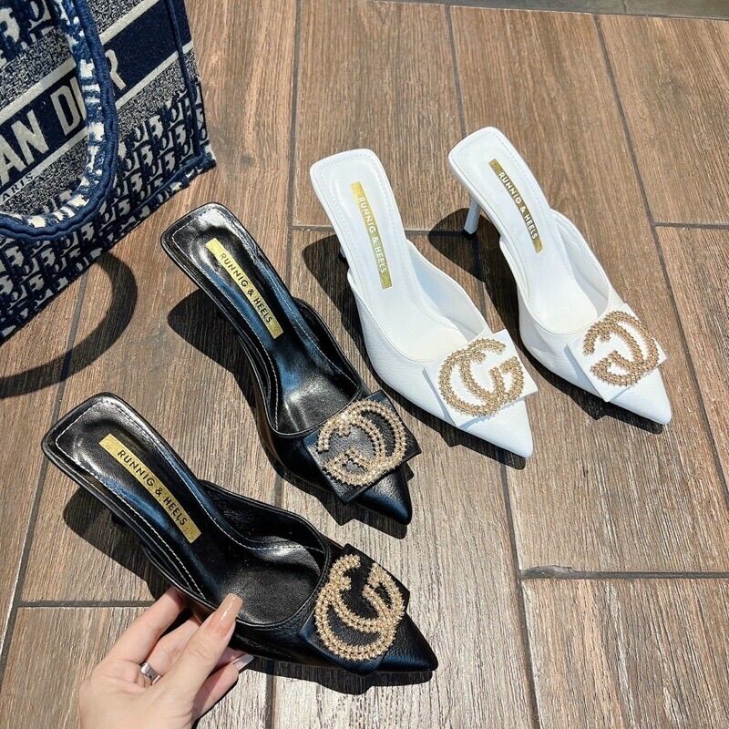 Giày Sục cao gót CHANE cao 7phân dễ phối đồ