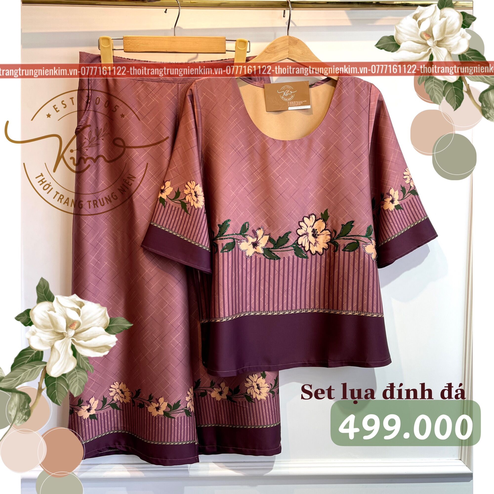 Set lụa đính đá xinh xắn