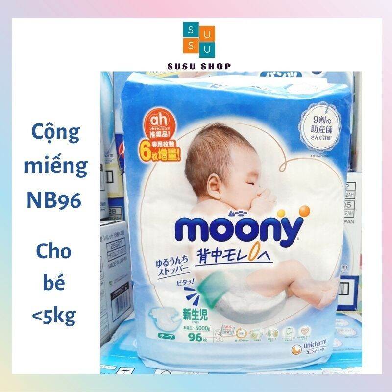 Bỉm Moony Cộng miếng nội địa nhật đủ size NB/S/M/L/XL