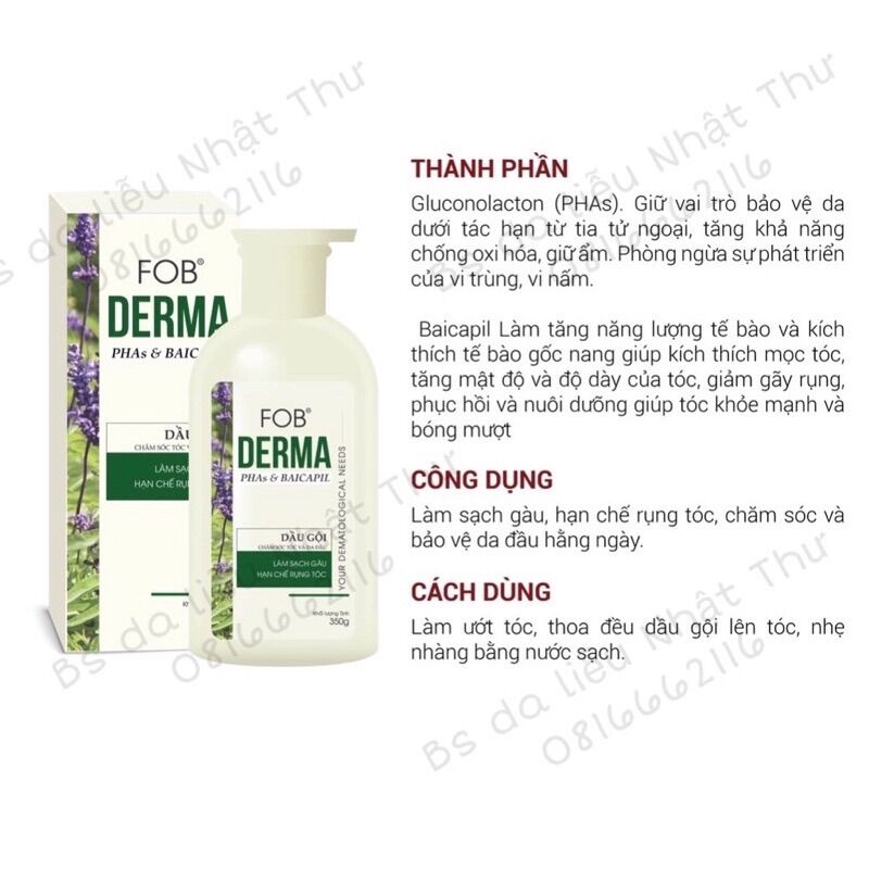 👩🏻‍⚕️ [CHÍNH HÃNG] Mẫu mới Dầu gội FOB DERMA