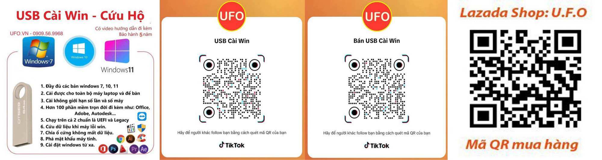 USB boot đa năng cài Win 7 10 11 cứu hộ máy tính