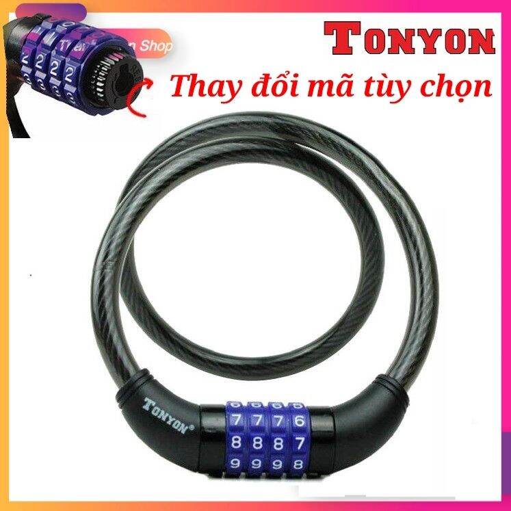Khóa dây xe đạp 4 số chính hãng tonyon