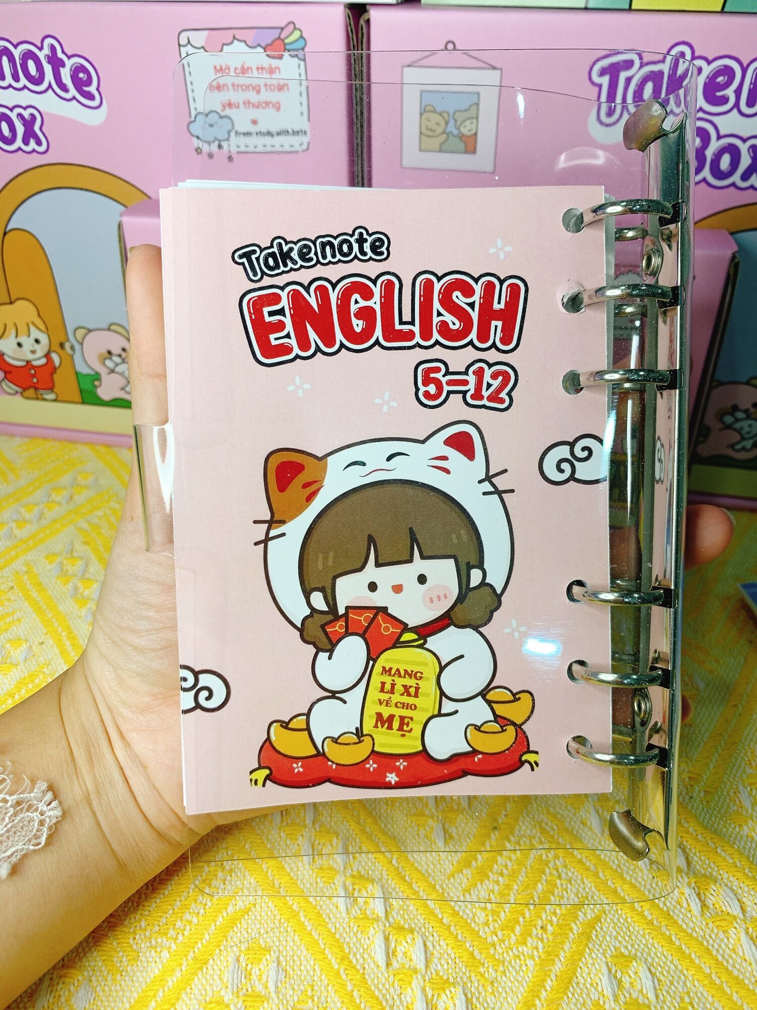 [Phiên bản đặc biệt 2023] Sổ tay binder còng sắt Tiếng Anh A6 + ruột sổ 100 tờ