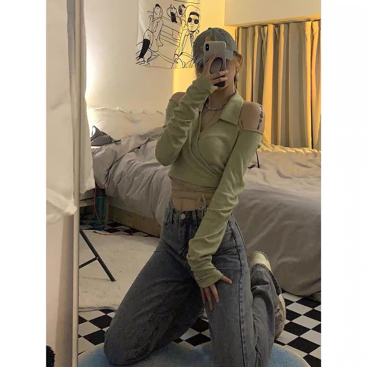 👽CROPTOP PETTER RÚT DÂY 2 BÊN