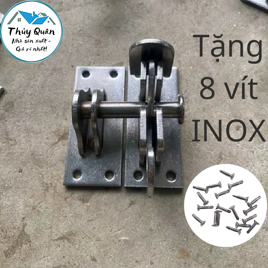 Chốt cổng tự động khóa inox 304, có chốt di động. tặng 8 vít