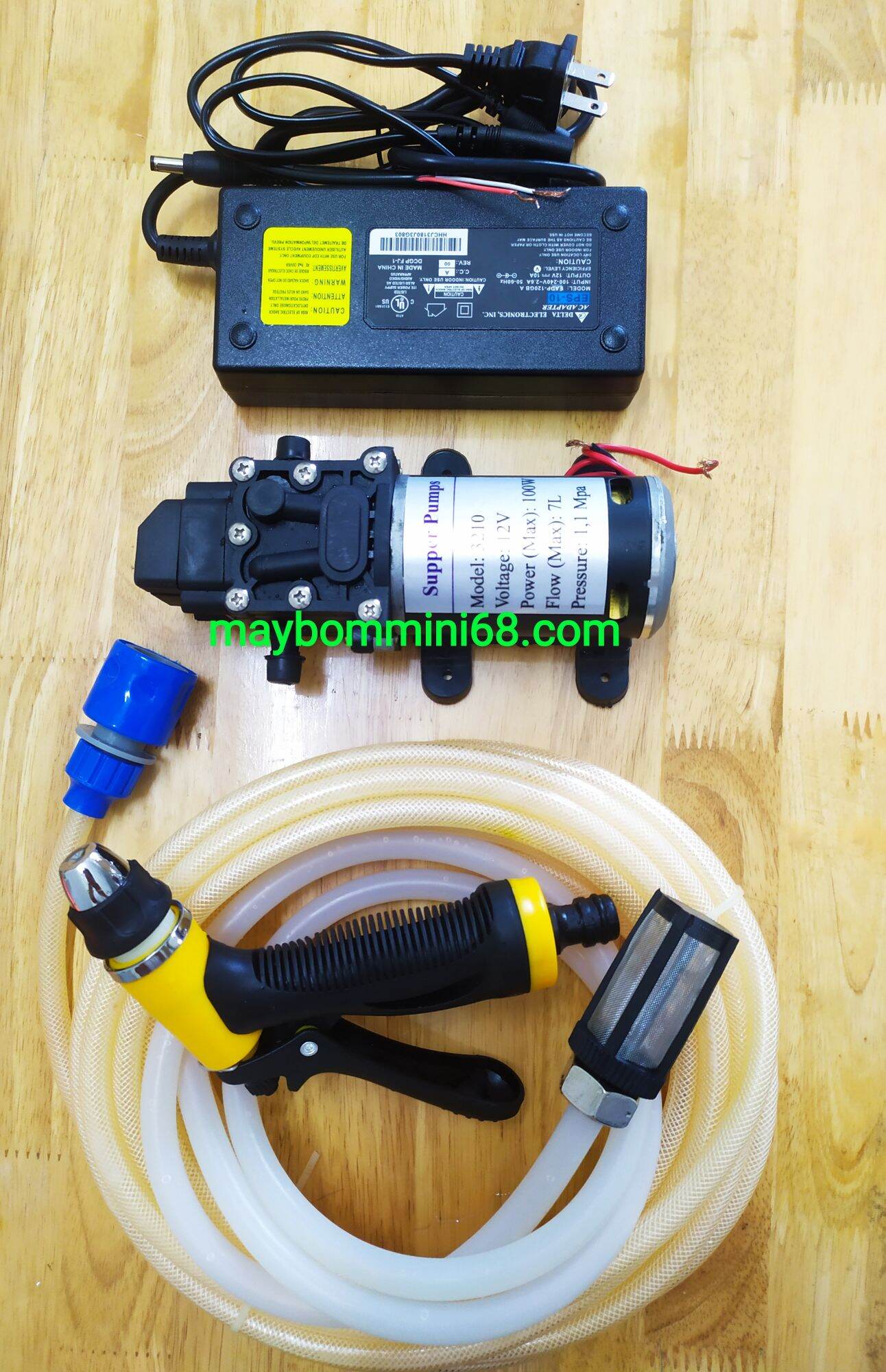 Bộ rửa xe vệ sinh điều hòa 12v 100w vỏ thép