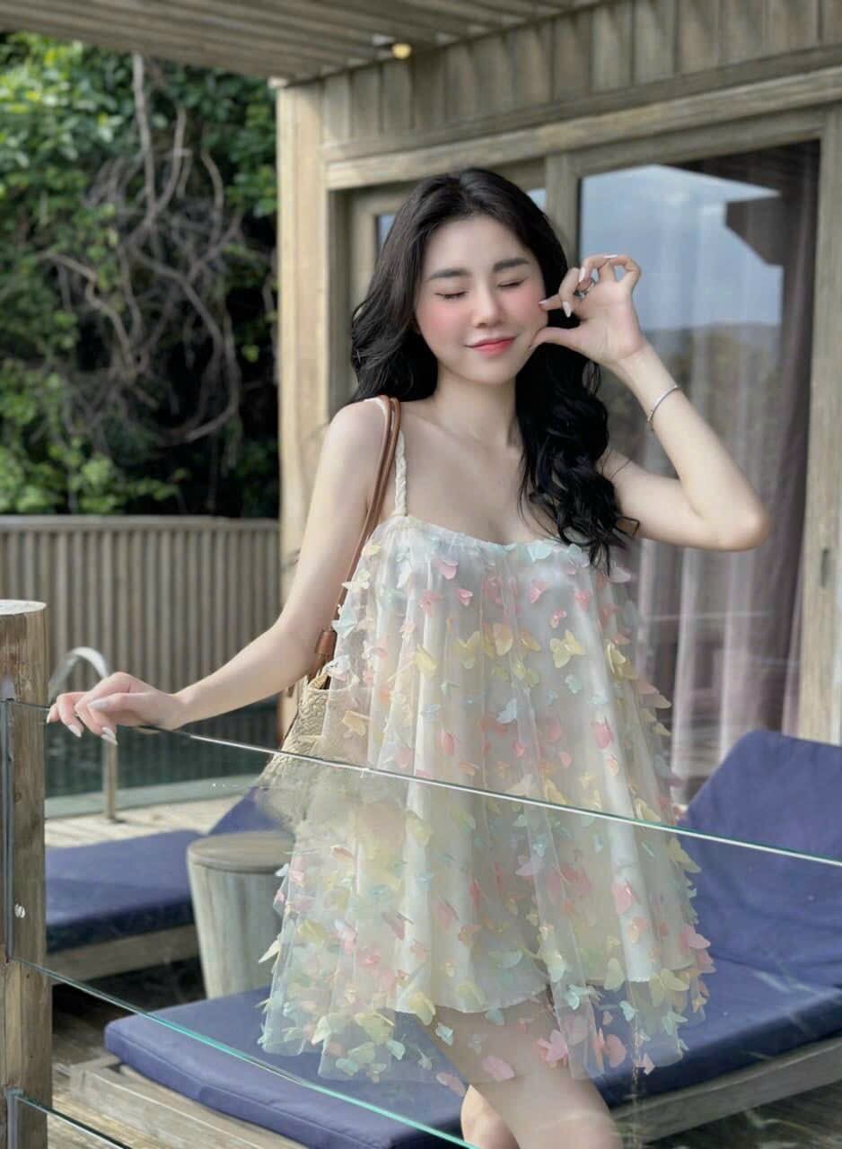 ĐẦM 2S BABY DOLL ĐÍNH BƯỚM 7 MÀU