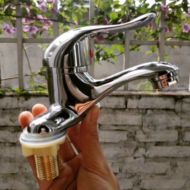 Vòi lavabo chậu rửa nóng lạnh 2 chân