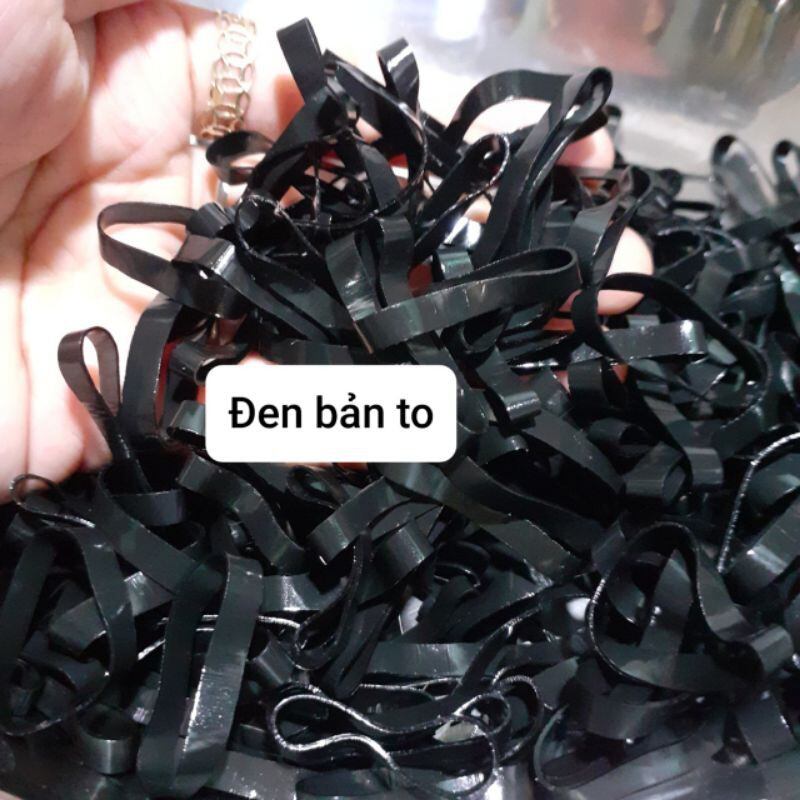 500g Thun cột tóc màu đen bản to (0.4×3cm)