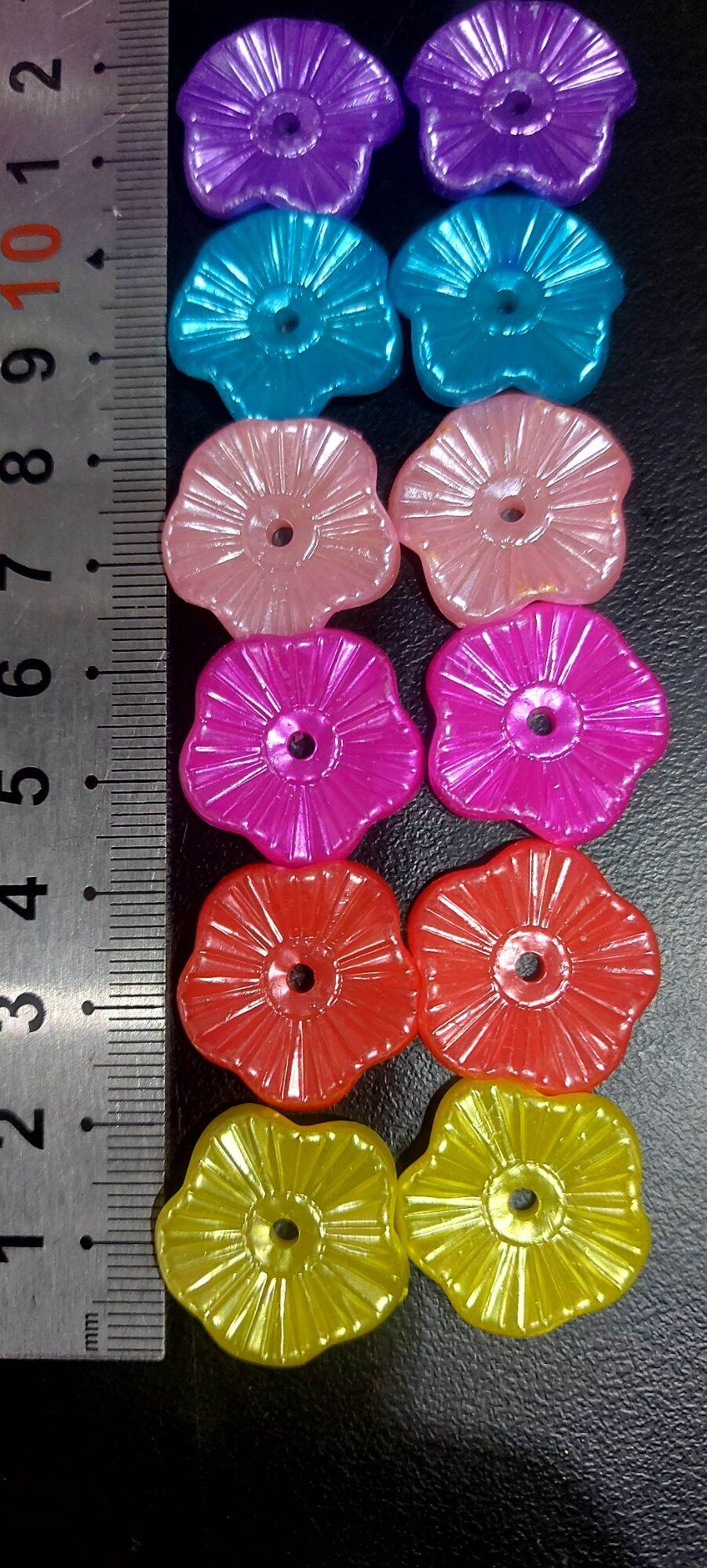 Hạt Acrylic hoa sao cánh tròn 2 cm