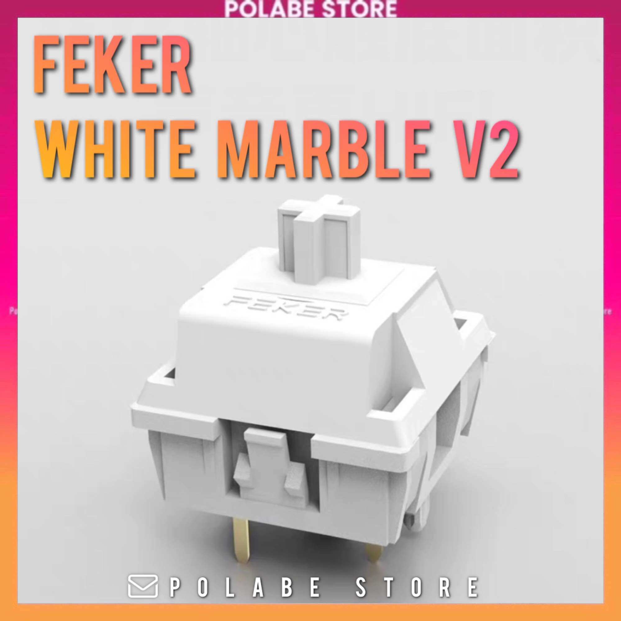 Feker White Marble V2 linear switch bàn phím cơ Feker Marble White - Polabe Store