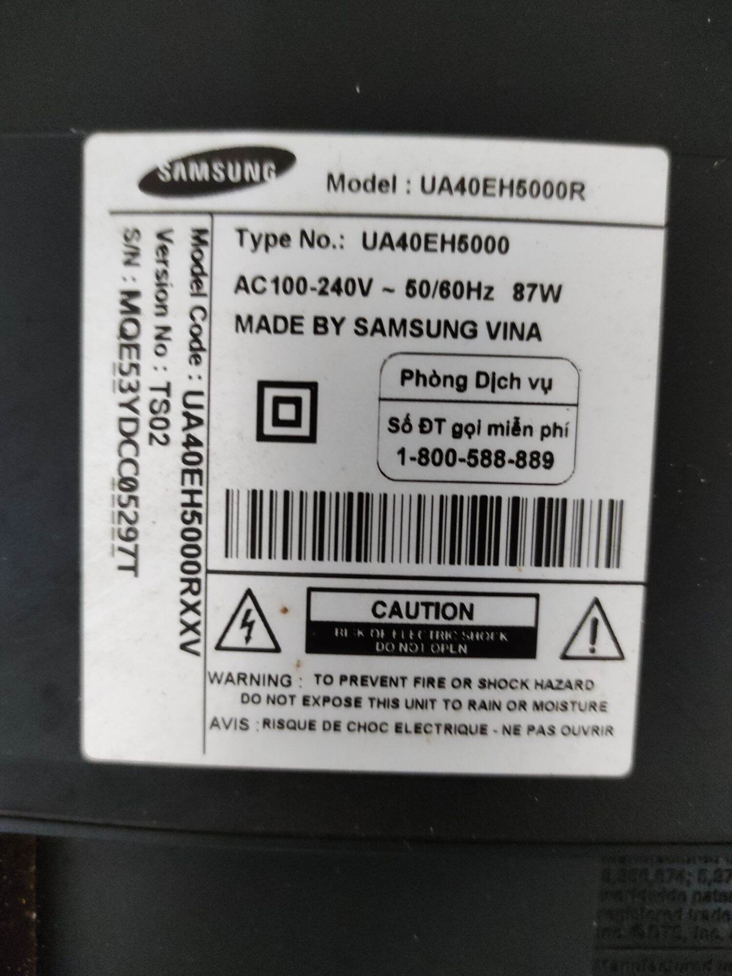 bộ cáp & mắt nhận tivi samsung UA40EH5000