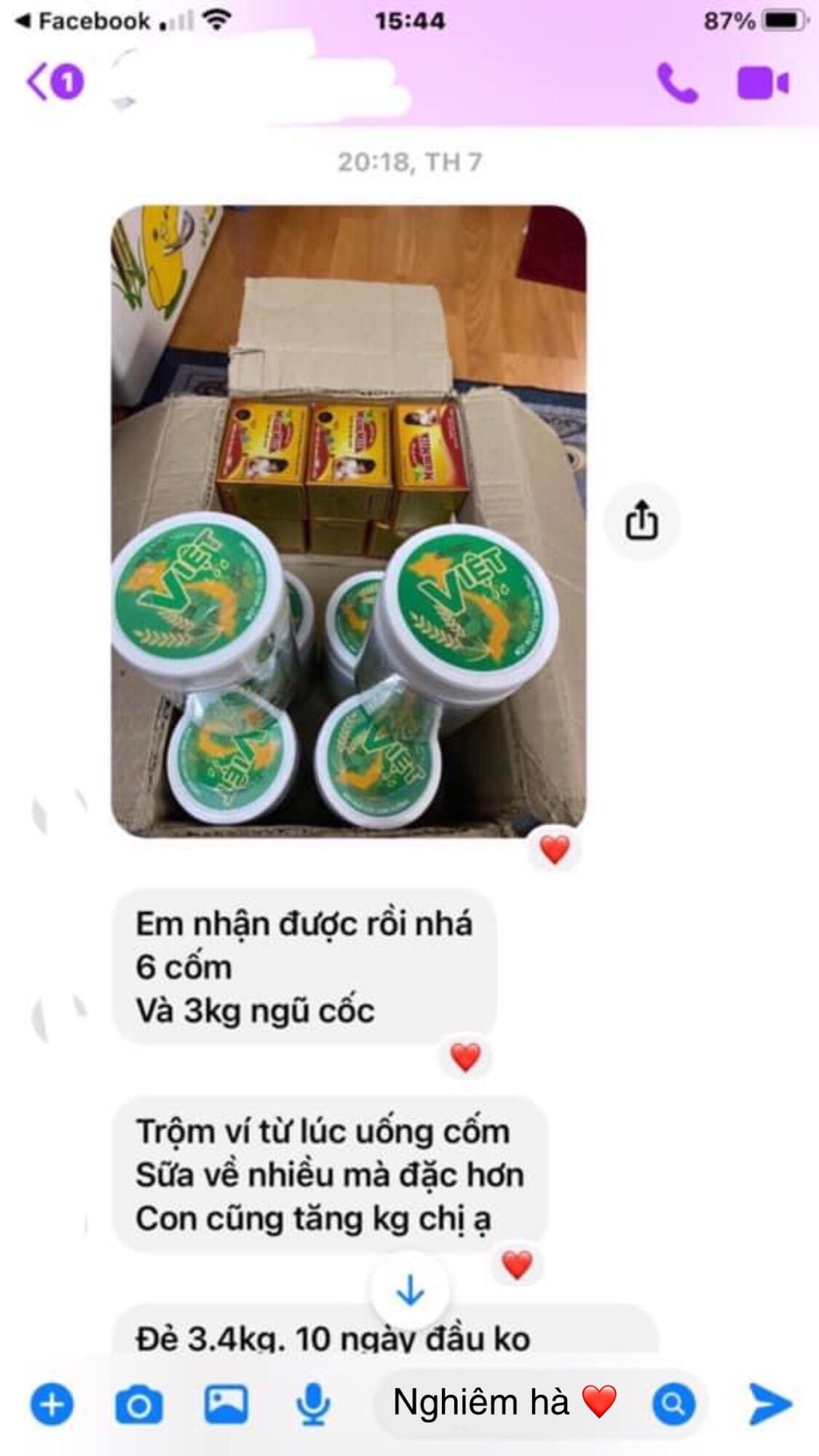 ngũ cốc việt lộc kèm 2 cốm mummilk [ 1Kg + 2 hộp cốm ]