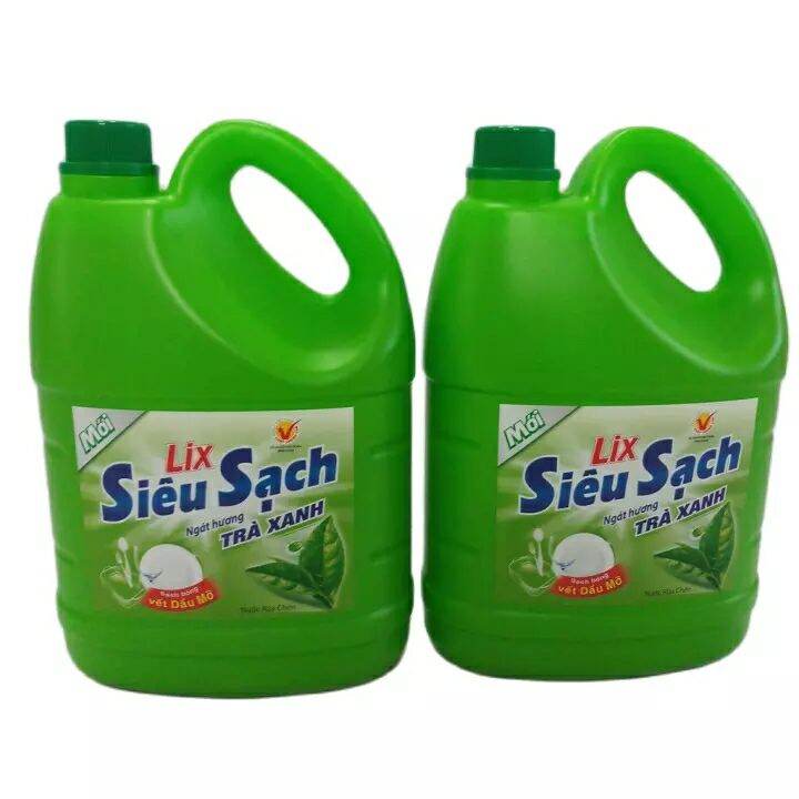 Lix - nước rửa chén lix 3,6 kg trà xanh