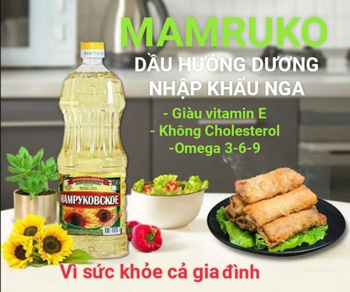 Dầu hữu cơ hướng dương maruko 1lit nk nga date tháng 12. 2024