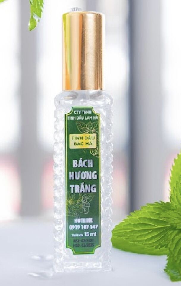 Tinh dầu bạc hà Bách Hương Trắng 15ml chai xịt
