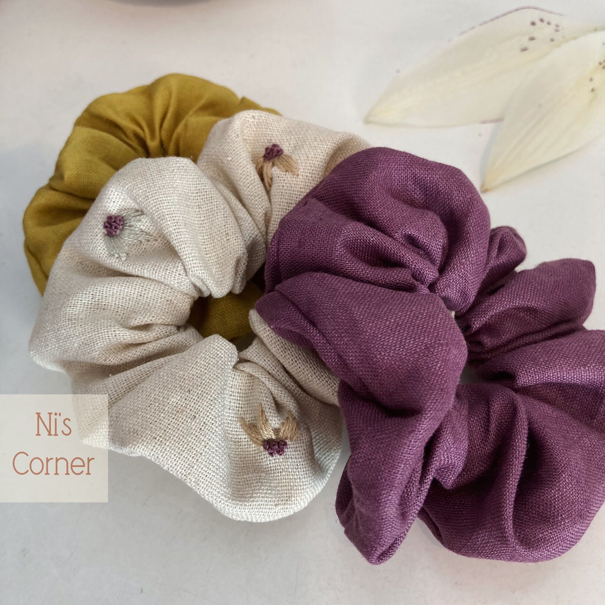 [HCM]Scrunchies - Cột tóc Linen Tone Tím (Pure Linen)