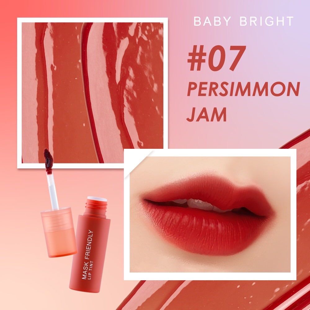 [Full màu] Son Tint Lì Baby Bright Mask Friendly Lip Tint